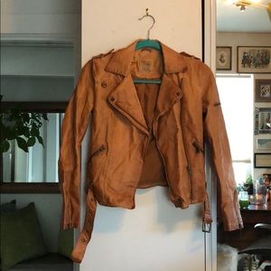Brown Zara moto jacket